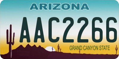AZ license plate AAC2266