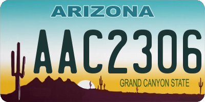 AZ license plate AAC2306