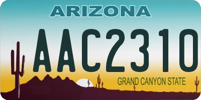 AZ license plate AAC2310
