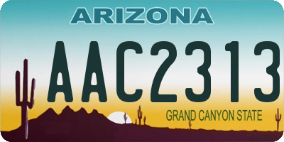 AZ license plate AAC2313