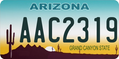AZ license plate AAC2319