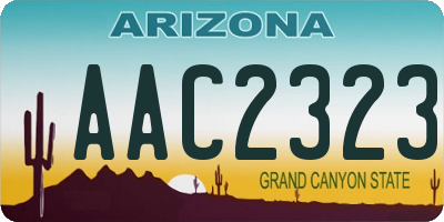 AZ license plate AAC2323