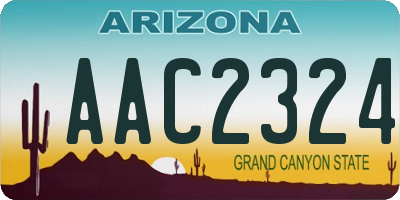 AZ license plate AAC2324