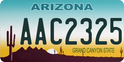 AZ license plate AAC2325