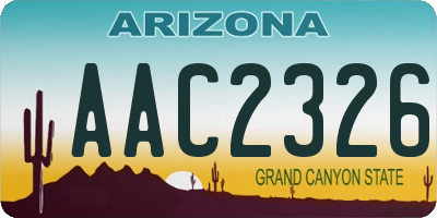 AZ license plate AAC2326