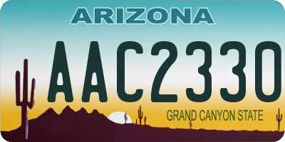 AZ license plate AAC2330
