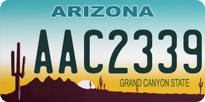 AZ license plate AAC2339