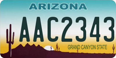 AZ license plate AAC2343