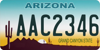 AZ license plate AAC2346