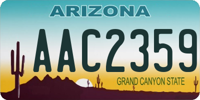 AZ license plate AAC2359