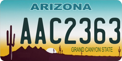 AZ license plate AAC2363