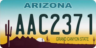 AZ license plate AAC2371