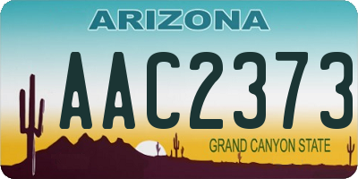 AZ license plate AAC2373