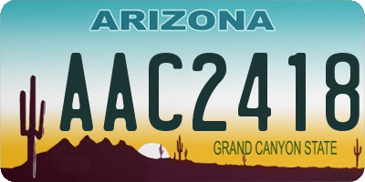 AZ license plate AAC2418