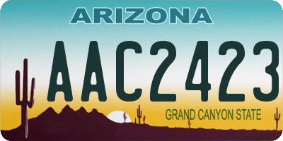 AZ license plate AAC2423