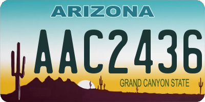 AZ license plate AAC2436