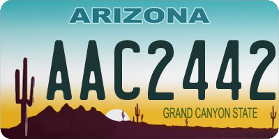 AZ license plate AAC2442