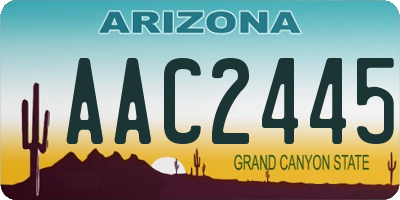 AZ license plate AAC2445