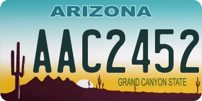 AZ license plate AAC2452