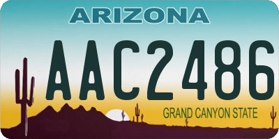 AZ license plate AAC2486