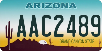 AZ license plate AAC2489