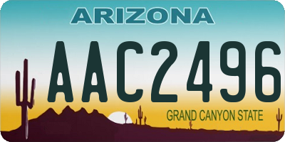 AZ license plate AAC2496