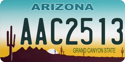AZ license plate AAC2513