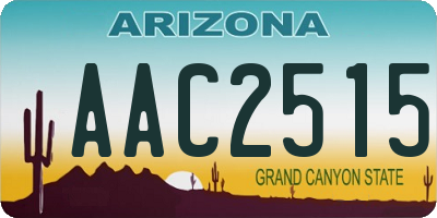 AZ license plate AAC2515