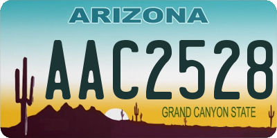 AZ license plate AAC2528