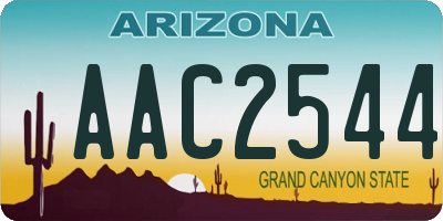 AZ license plate AAC2544