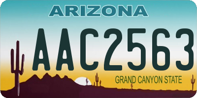 AZ license plate AAC2563