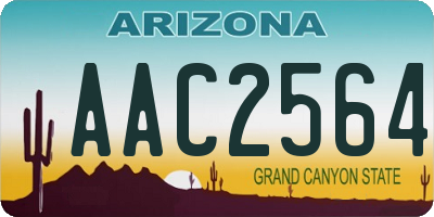 AZ license plate AAC2564