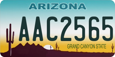AZ license plate AAC2565