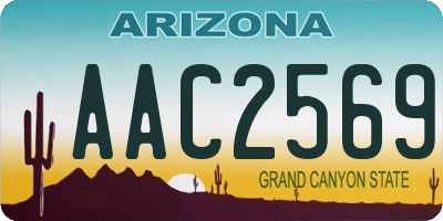 AZ license plate AAC2569