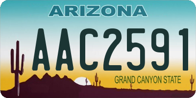 AZ license plate AAC2591