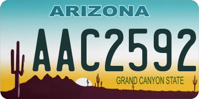 AZ license plate AAC2592