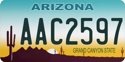 AZ license plate AAC2597