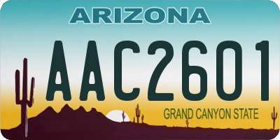 AZ license plate AAC2601