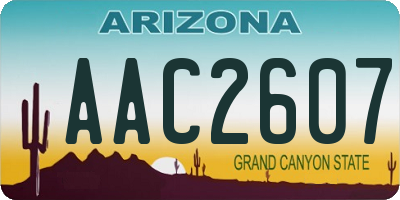 AZ license plate AAC2607
