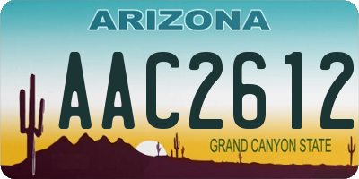 AZ license plate AAC2612