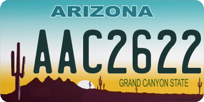 AZ license plate AAC2622