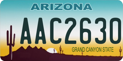 AZ license plate AAC2630