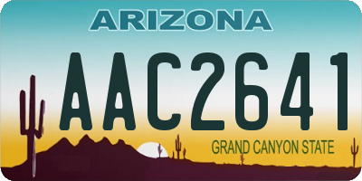 AZ license plate AAC2641