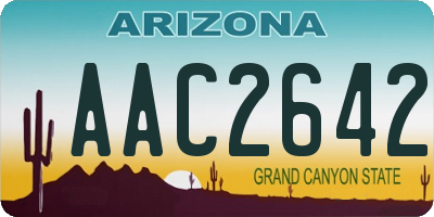 AZ license plate AAC2642