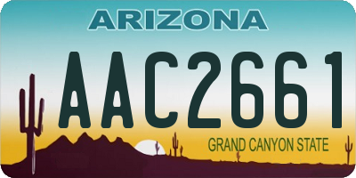 AZ license plate AAC2661