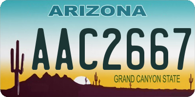 AZ license plate AAC2667