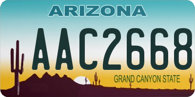 AZ license plate AAC2668