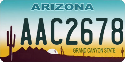 AZ license plate AAC2678