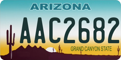 AZ license plate AAC2682