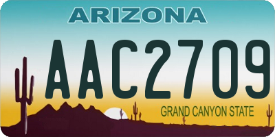 AZ license plate AAC2709